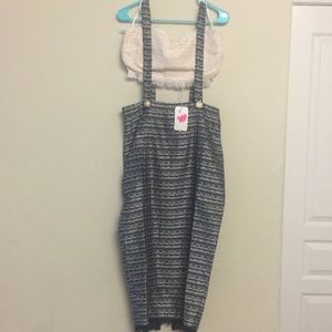 NWT Tweed Suspender Skirt Sept Tube Top